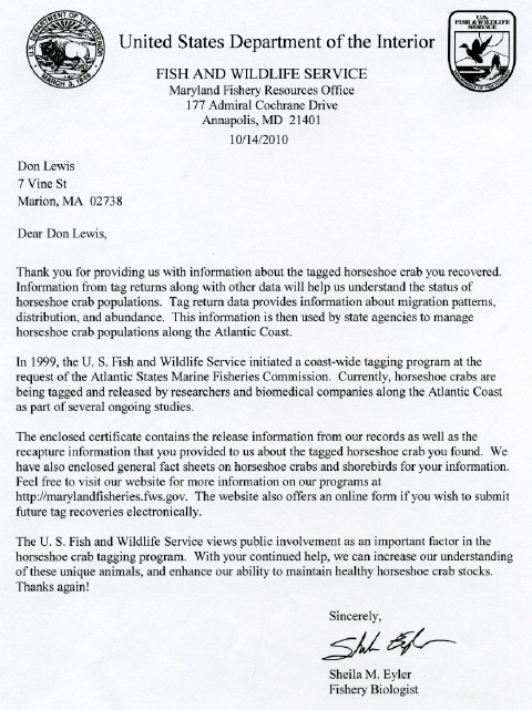 Fish and Wildlife HSC Letter 480